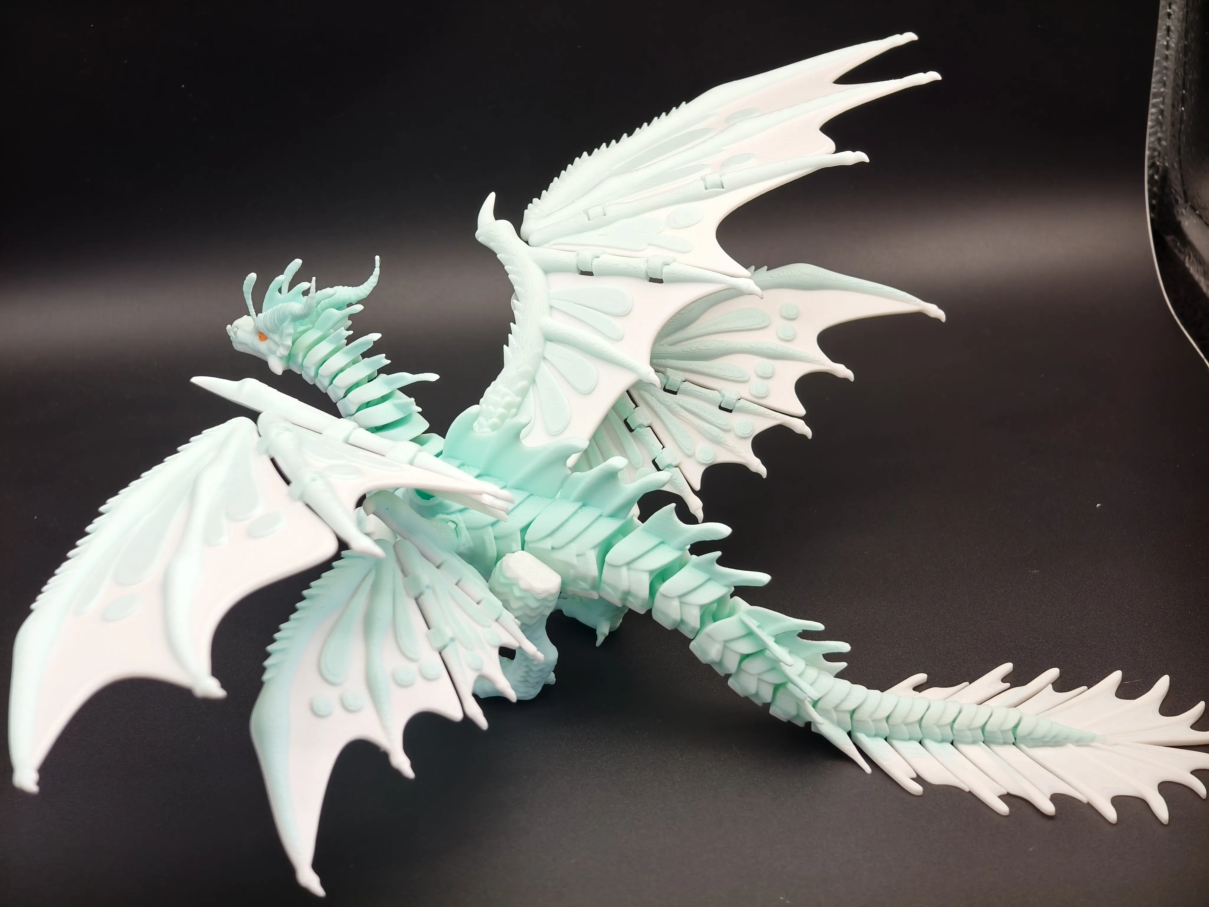 Trending New Product: 3D Printed Glow-in-the-Dark Crystal Flying Dragon with Movable Wings and Joints, Perfect as a Gift