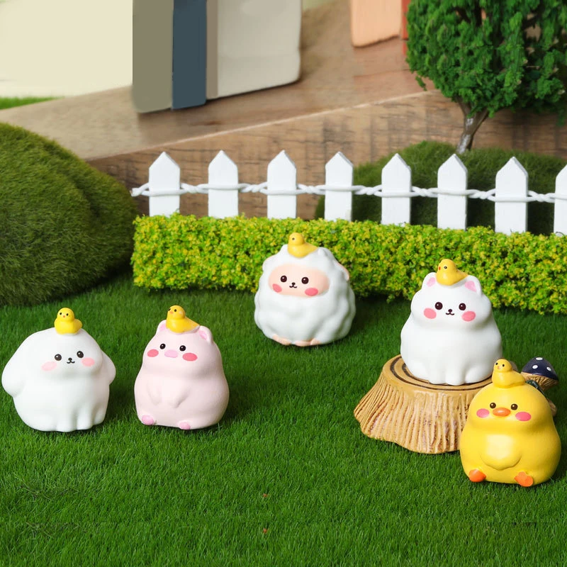 

Mini Cute Animals Figurine Animal Model Moss Micro Landscape Home Decor Miniature Fairy Garden Decoration Accessories