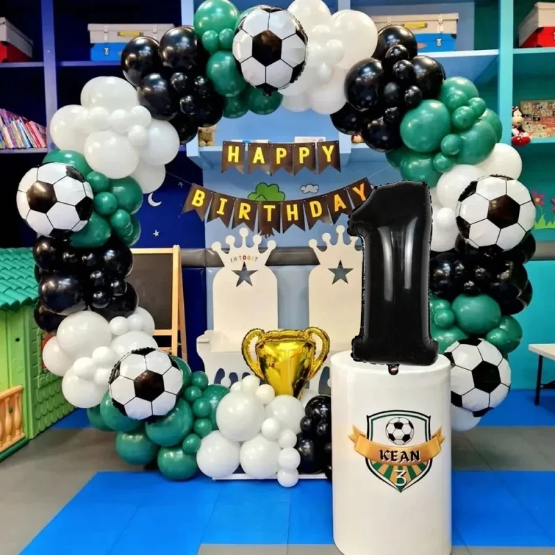 Carnival Football Club Matte Latex Balloons 32-inch Digital Balloons Championship Trophies Latex Balloons Balloon Chains