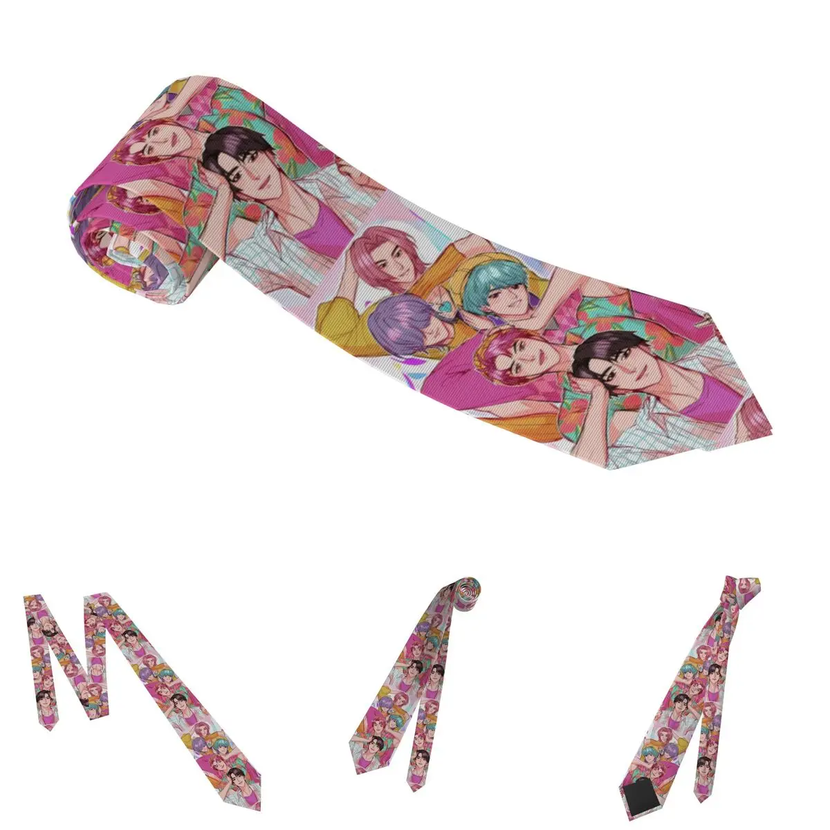 Kpop شيطان الصيادين الرجال النساء ربطات العنق عادية البوليستر 8 سنتيمتر ضيق هنتركس رابطة عنق للرجال ملابس يومية Gravatas الأعمال #4