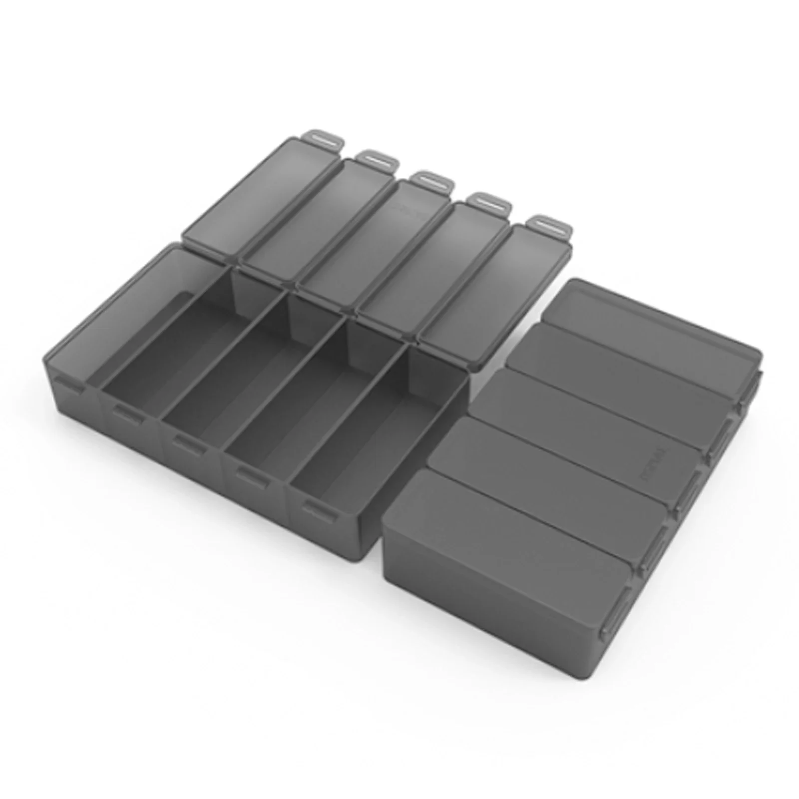 DSPIAE Black Parts Storage Box - BOX-1 Five-Format - BOX-2 Two-Format - BOX-3 Tool Box for Organizing Car Parts Auto Accessories