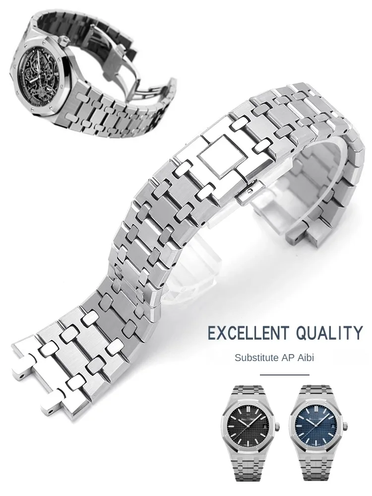 Fine Steel Strap Is Suitable for Royal Oak Series 15400 15500 Men's Stainless Steel Bracelet Lug 26mm.