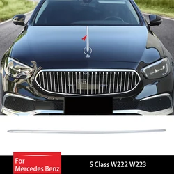 Engine Hood Chrome Trim For Mercedes Benz S Class W222 W223 Molding Modification For Maybach Style