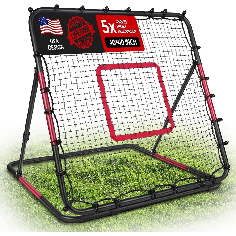 

Adjustable 40x40 Volleyball Rebounder Net for Training in Various Sports, Durable and Portable for Indoor/Outdoor Use