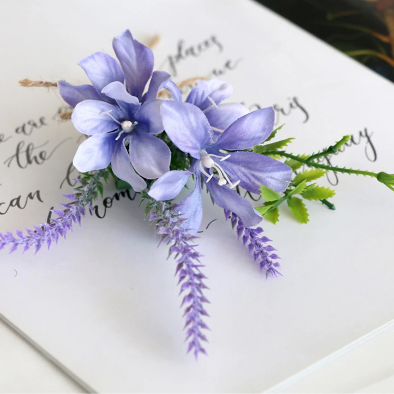 1pc Lilac Flower Boutonniere for Men for Wedding Purple Groom Groomsmen Boutonniere Ceremony Anniversary Formal Dinner Party image 4