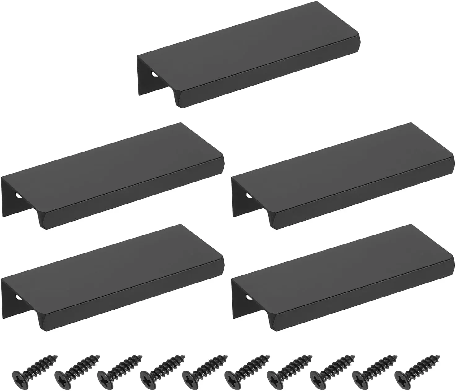 5pcs Cabinet Finger Edge Pull Aluminum Alloy Back Mount Hidden Cabinet Pulls Concealed Handle for Home Kitchen Drawer Cabinet
