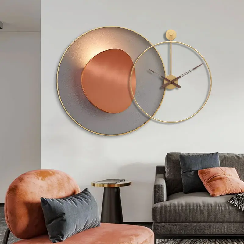 Creative Geometric Pattern Metal Nordic Wall Clocks for Home Bedroom Decoration