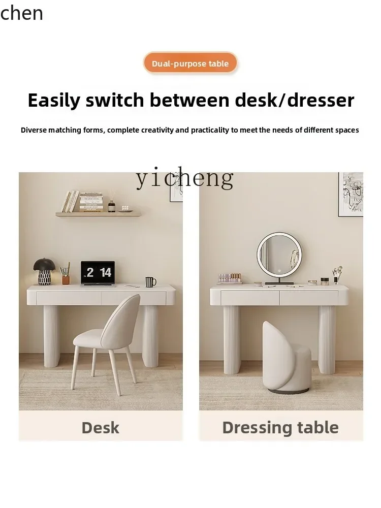 DSA Desk Modern Bedroom Home Slate Study Desk Solid Wood Computer  Dresser Integrated