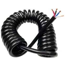 PU spring cable wire 4 core 18 17 15 13 11 awg stretch 1 2 3 4 5 6 7 8 9 10  meters spiral telescopic wire