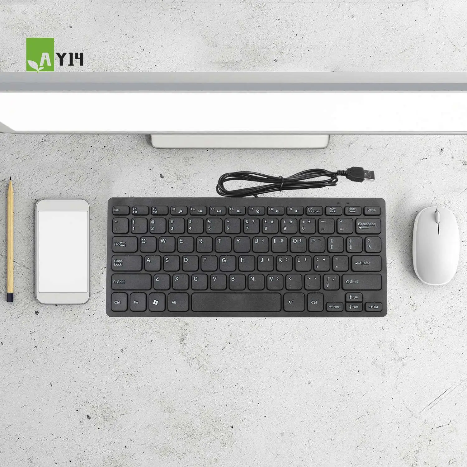 AY14 -Wire Keyboard Ultra-Thin Quiet Small Size 78 Keys Mini Multimedia Usb Keyboard For Laptop Pc