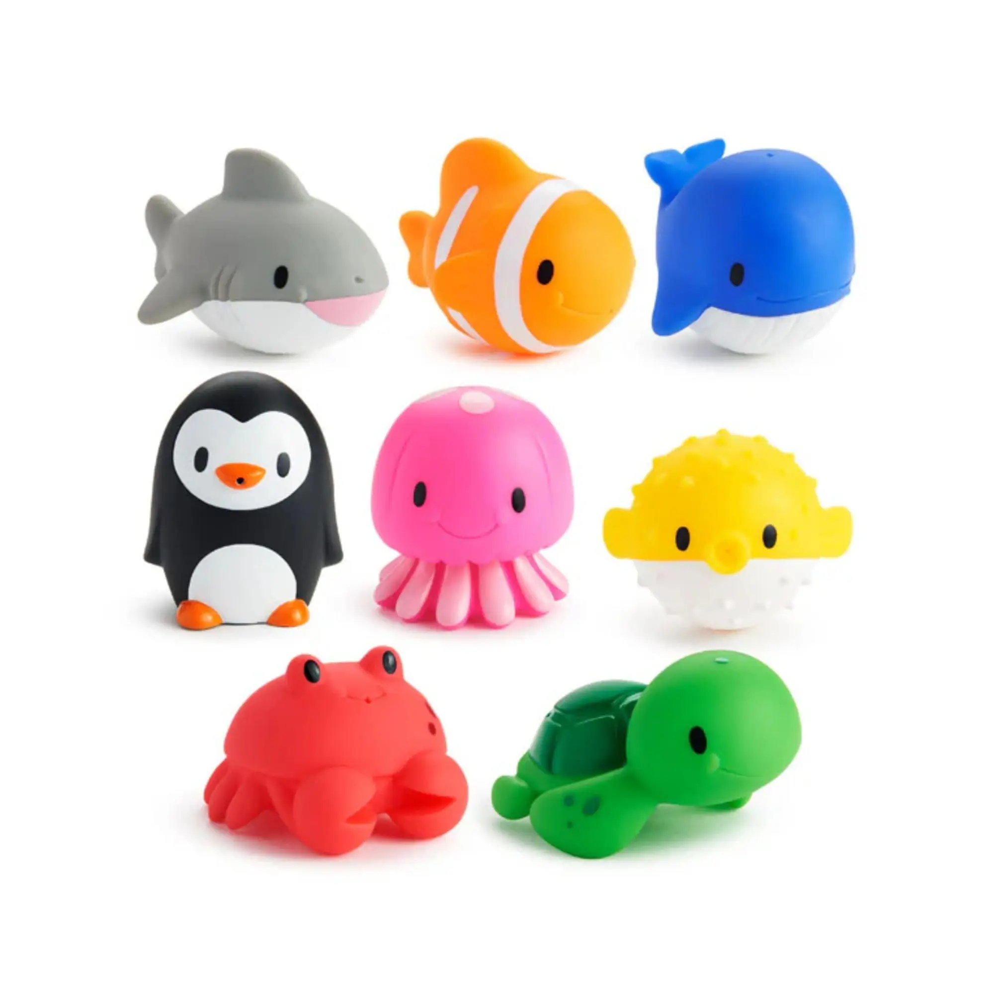 Ensemble de jouets pour écureuils de bain océan pour tout-petits, animaux marins colorés assortis, fleurs, baignoire flottante, jouets pour réception-cadeau pour bébé