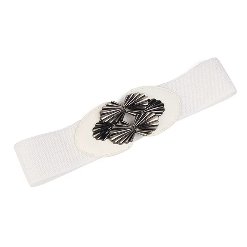 شخصية جديدة Cummerbunds للنساء واسعة مطاطا شل نمط مشبك أحزمة الخصر اللون الأسود ل معطف تنورة الفتيات حزب تزيين