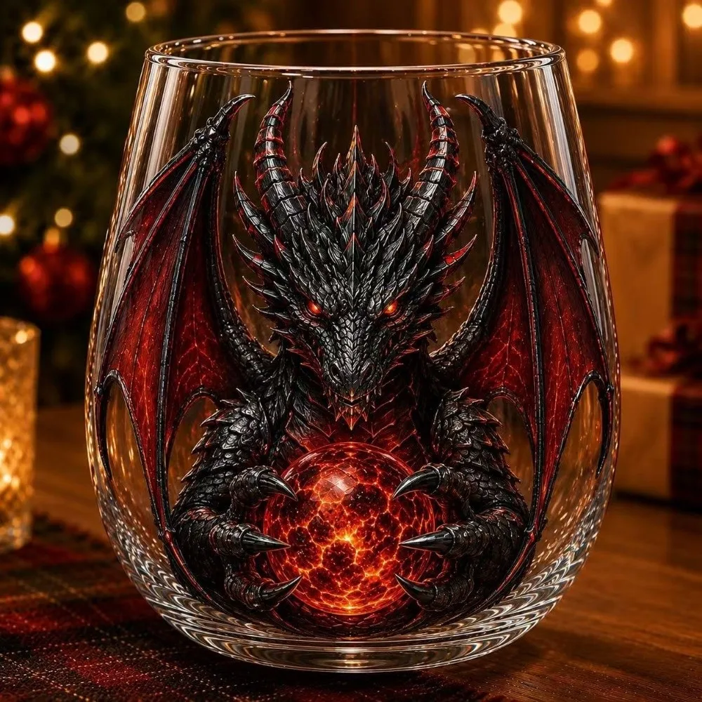 Spooky 2D Print Halloween Glass Witch Dragon Halloween Art Cup Dark Style Gothic Coffee Mug Gifts