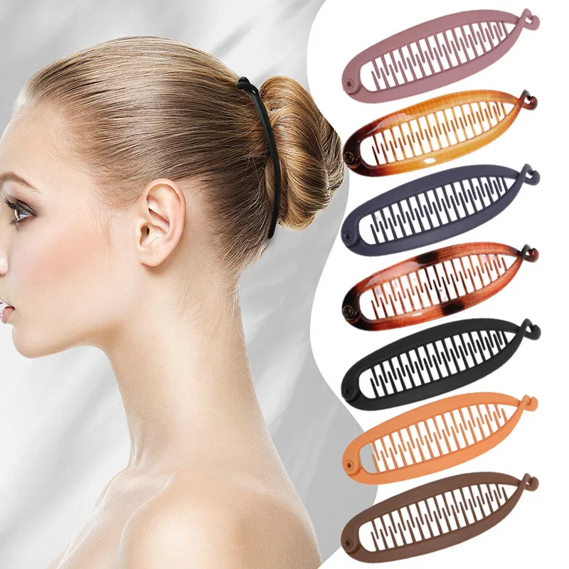 

Эллиптическая заколка для волос в корейском стиле с простыми и изысканными заколками-бананами на затылке, аксессуары для волос