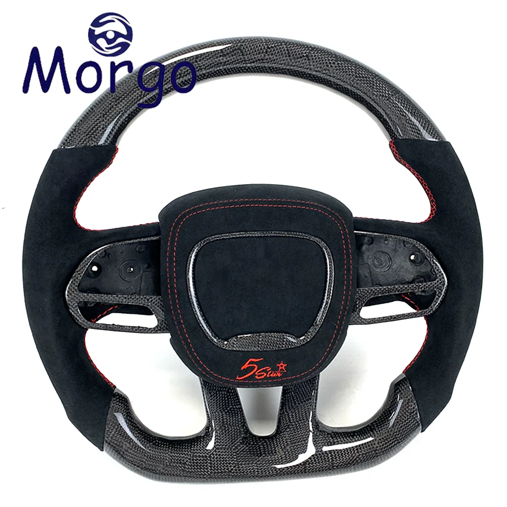 

Индивидуальное автомобильное рулевое колесо из углеродного волокна для Dodge Charger Challenger Hellcat SRT RT392, дизайн в гоночном стиле Durango