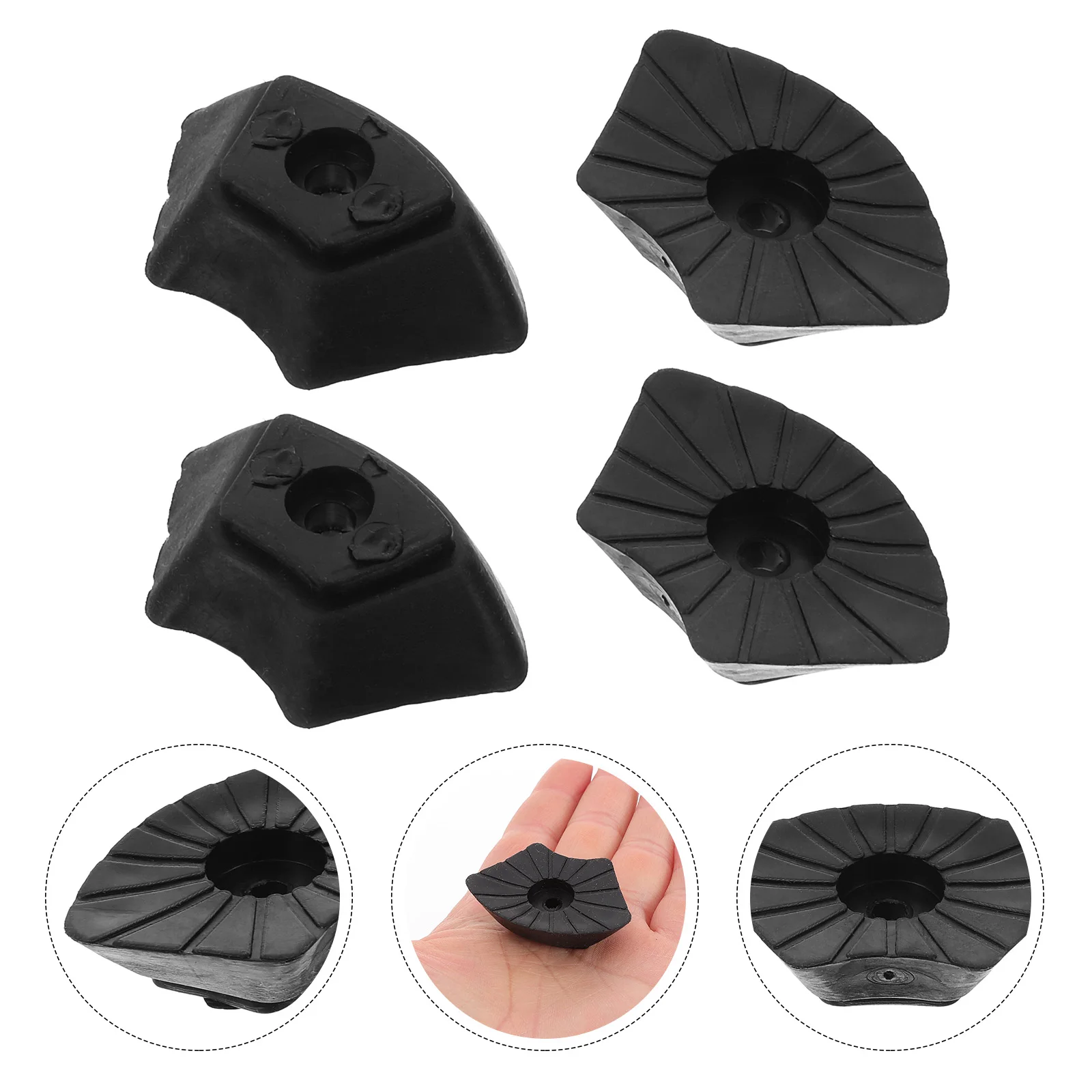 

4Pcs Thickened Pole Tip Covers Anti-Skid Crutch Foot Pad Good Stability Easy Install Trekking Pole Accessories