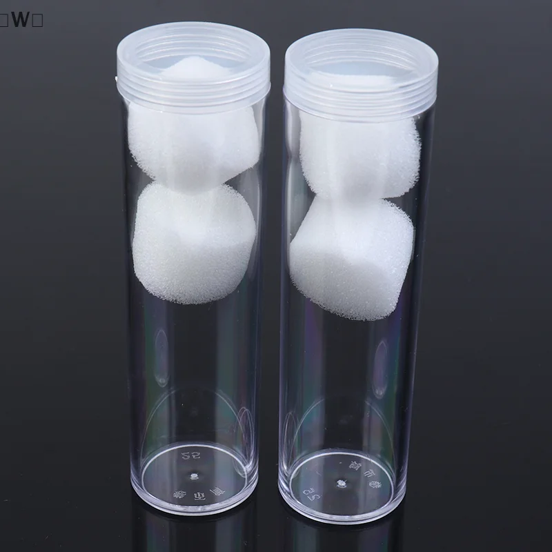 〔W〕2 Pcs 25mm Round Clear Plastic Coin Fits Quarter Dollar Storage Tubes Screw Home