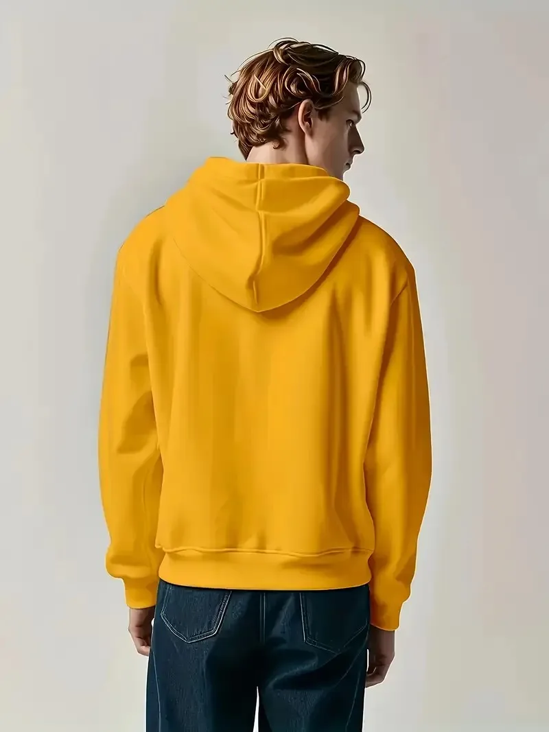The new men's hoodie for Spring and Autumn 2025 features a casual fashionable and comfortable 3D letter pattern print