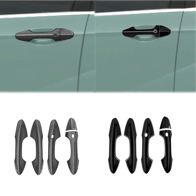 For Hyundai KONA 2024 2025 ABS Carbon Fiber Door Handle Cover Trim Car Protective Accessories Stickers