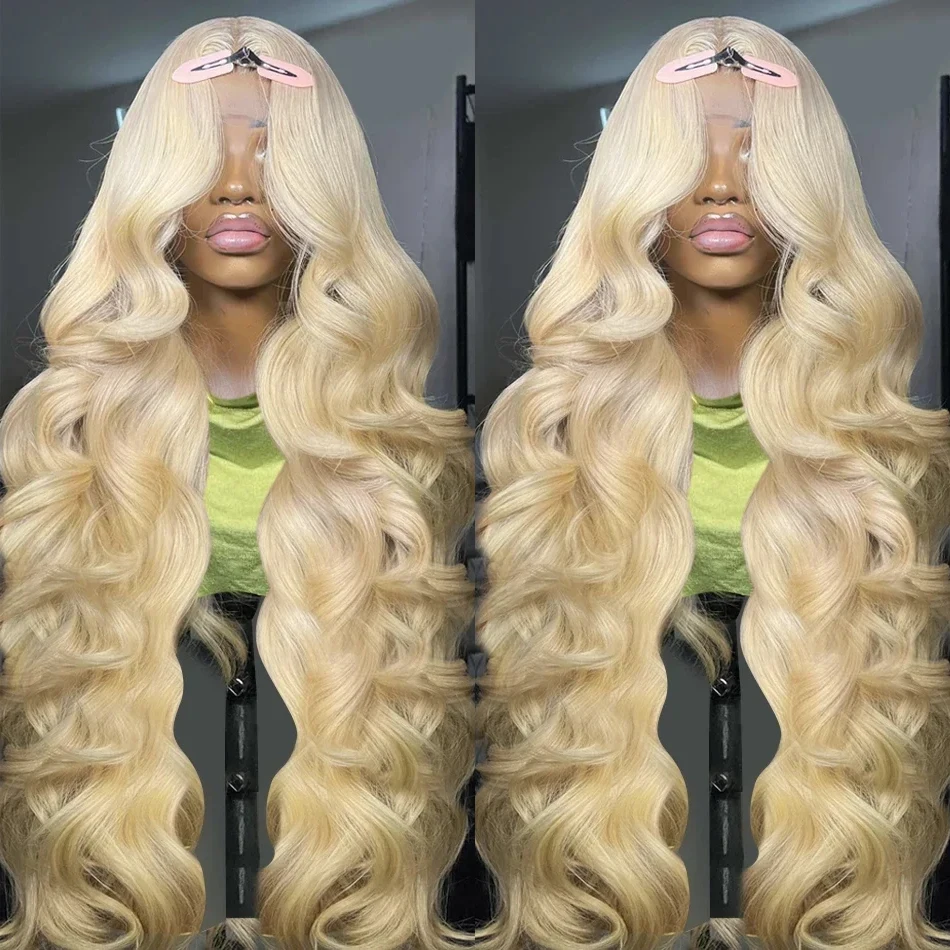 613 Honey Blonde Wig 13x6 Colored Frontal Human Hair Wig For Women 30 32 Inch HD Transparent Body Wave Lace Front Wig 200%