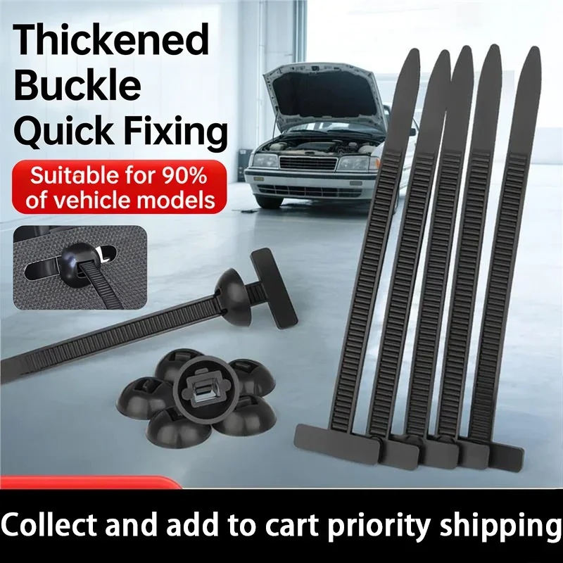Piercing Pin, Binding Belt, Buckle, Automotive Nylon, High-strength, Anti-aging Plastic, Black Tensioner 1-300pcs
