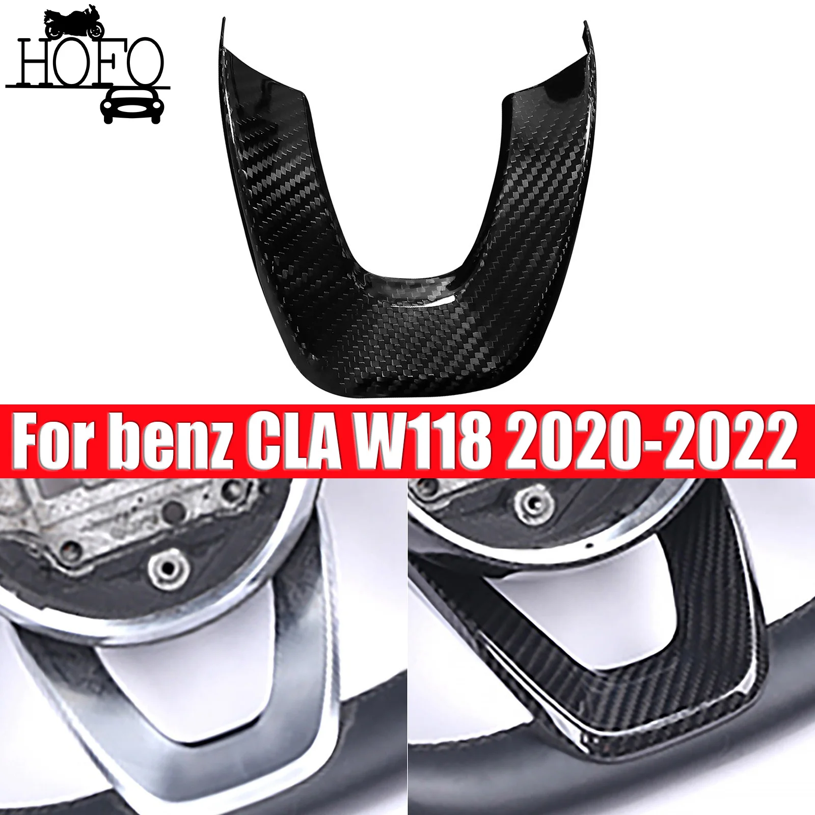 

Real Carbon Fiber Steering Wheel Lower Trim Cover For benz CLA W118 2020-2022
