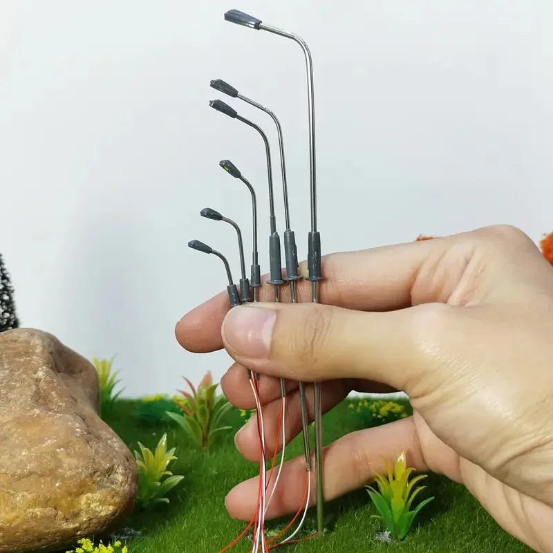 Lámpara de Metal arquitectónica Diorama, escala 1:75-1:500, modelo de 3V, juguetes LED, luz en miniatura, Kit de diseño de tren ferroviario para escena, 10 Uds.