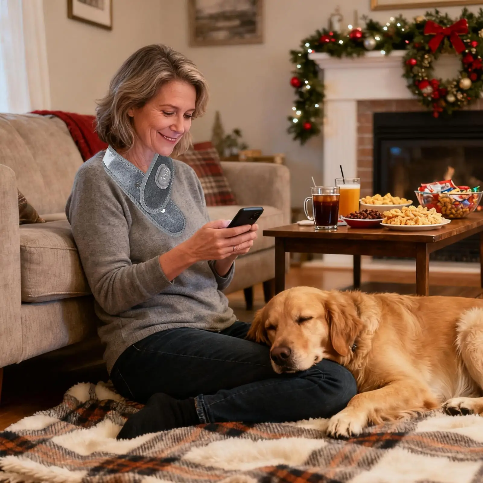 

Neck Heating Pad Rechargeable Magnetic Massager Neck Heater Electric Heated Wrap For Muscle Soreness Stiffness Relaxation Men