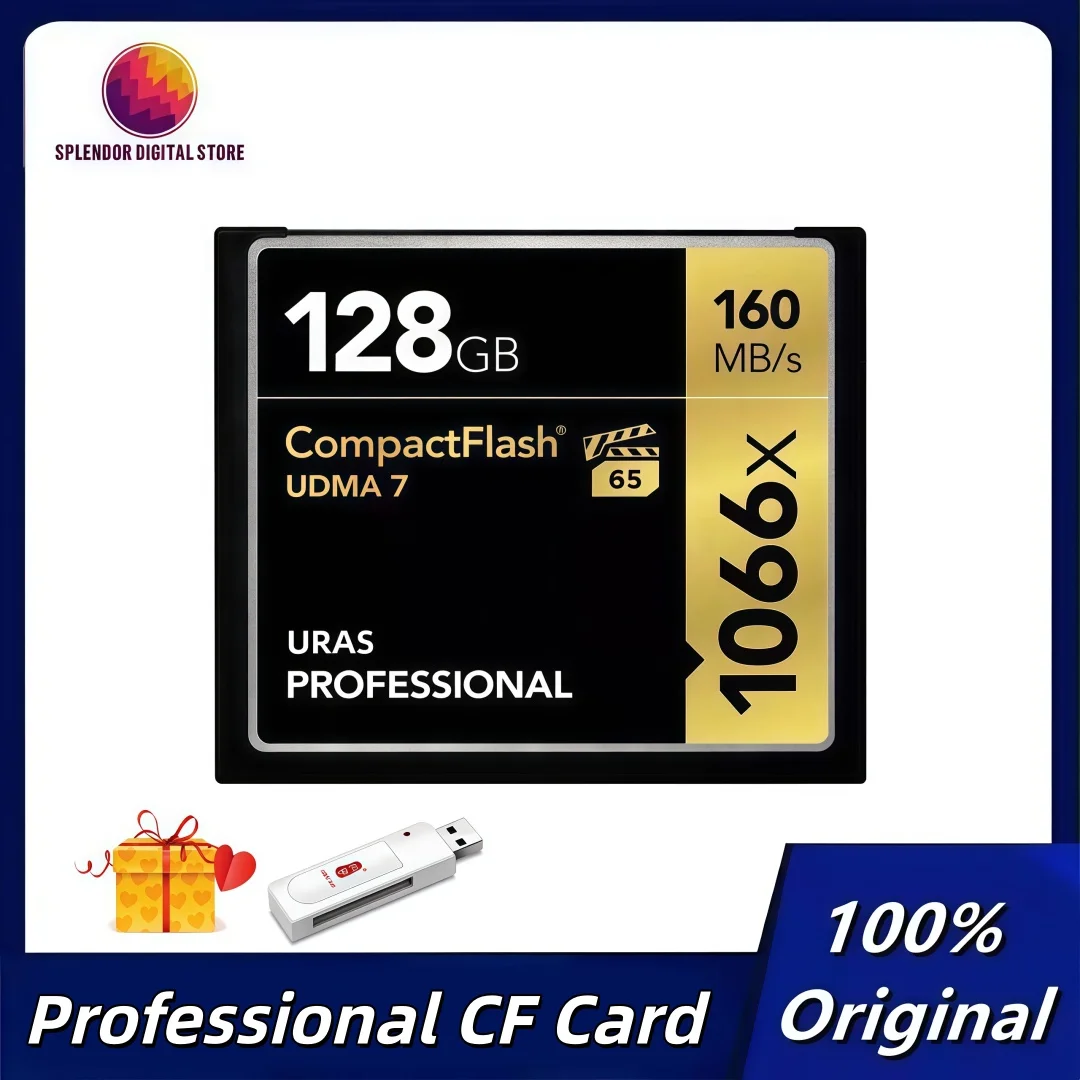 

High Speed Professional CF Card 32GB 64GB 128GB 256GB Memory Card Compact Flash Cards Compactflash 1066x UDMA7 160mb/s