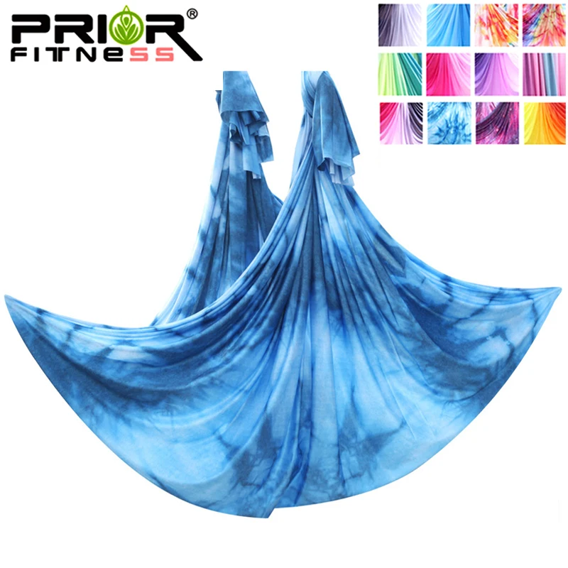 7m Aerial Yoga Hammock Aerial silks Ombre Gradient Color Yoga Fitness Stretch Belt For GYM Indoor Yoga Studio