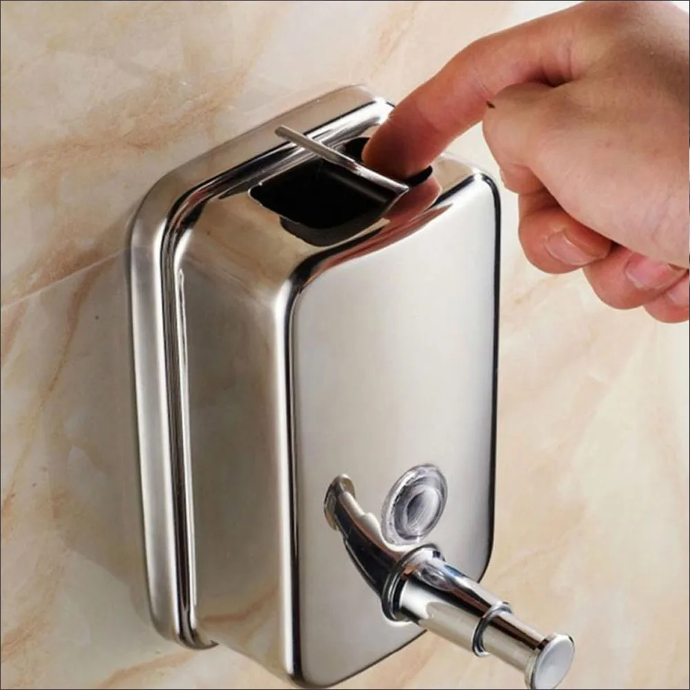 

Stainless Steel Soap Dispenser Wall Mounted Refillable Liquid Shampoo Pump For Bathroom Home Hotel Use Lotion Dispensers