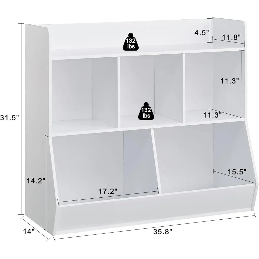 Étagère à jouets pour enfants 5-Cubby, meuble de rangement pour jouets, adapté à la chambre des enfants, à la salle de jeux