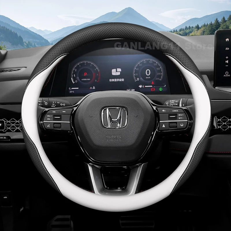 

Leather Car Steering Wheel Cover For Honda Civic 10th 11th Accord 11th Universal Auto Steering Wheel Honda Civic Accessories