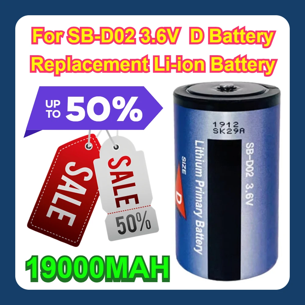 For SB-D02 3.6V  D Battery 19000MAH Replacement Li-ion Battery