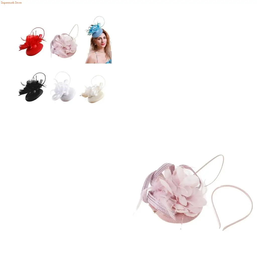Q5WE Fashionable Faux Linen Fascinator Hat for Women Adds a Touch of Elegances to Teaparty Outfit and Special Event Gathering