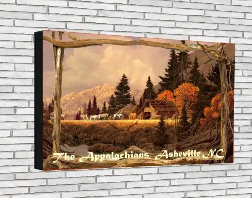 Appalachians Travel Poster, Canvas Wrap, Framed, Metal Tin Sign Greeting Cards