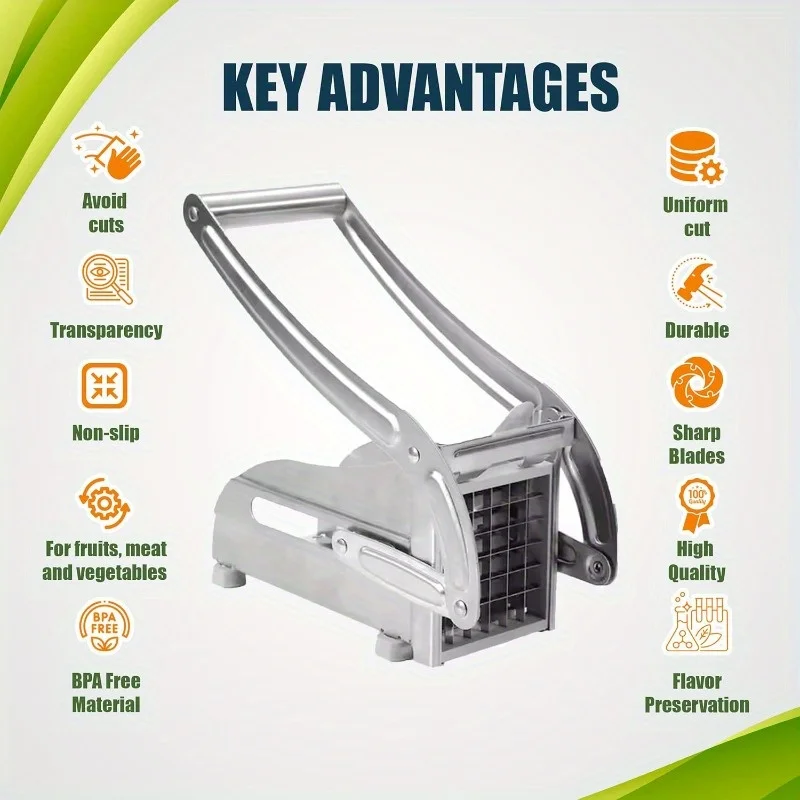 

1PC stainless steel french fry cutter, suitable for carrots and cucumbers