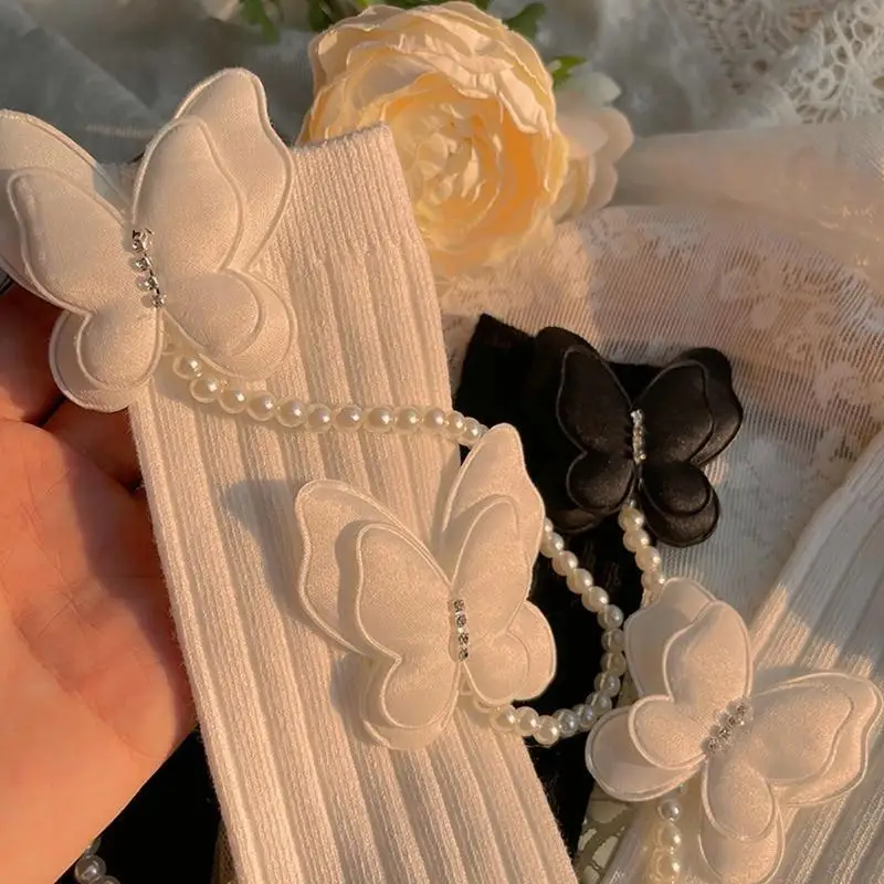 

H55B Comfortable In Tube Socks Fashionable Girl Calf Length Socks for School Activity