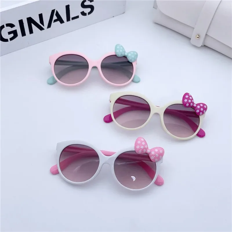 Children Trendy Cute Sunglasses Candy Colors Shiny Bowknot Sun Glasses UV400 Eyewear for Girls and Boys