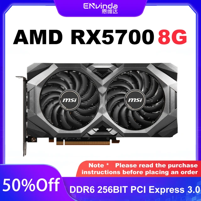 MSI AMD RX5700 8G Video Graphics Card GPU GDDDR6 256Bit 8PIN 6PIN Rx 5700 8gb Supports Computer Games Office Series AliExpress 7