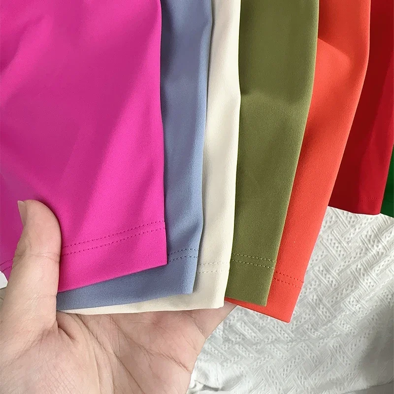 Solid Color High Waist Seamless Butt Lift Yoga Shorts Breathable Quick Drying Fitness Leggings Cycling Running Sports Shorts