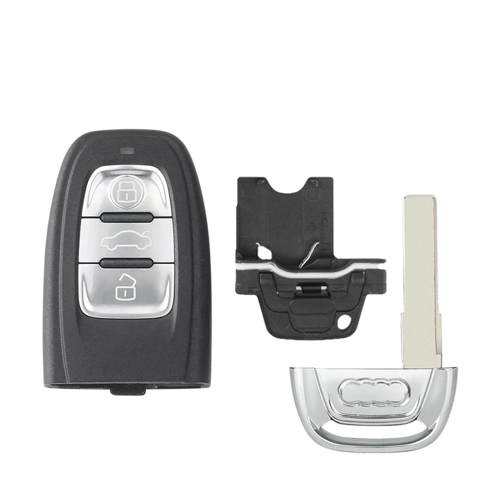 KEYYOU 10Pcs For Audi A4L Q5 S4 A5 S5 A6 Q8 A4 A7 A8 A3 RS4 RS5 3 Buttons Remote Car Key Shell Case Smart Key Uncut HU66 Blade