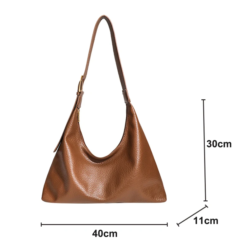 Fashion Women\'s Bag 2024 New PU Leather Casual Simple Women Shoulder Bags Large Capacity Solid Color Stylish Underarm Bag YQ630