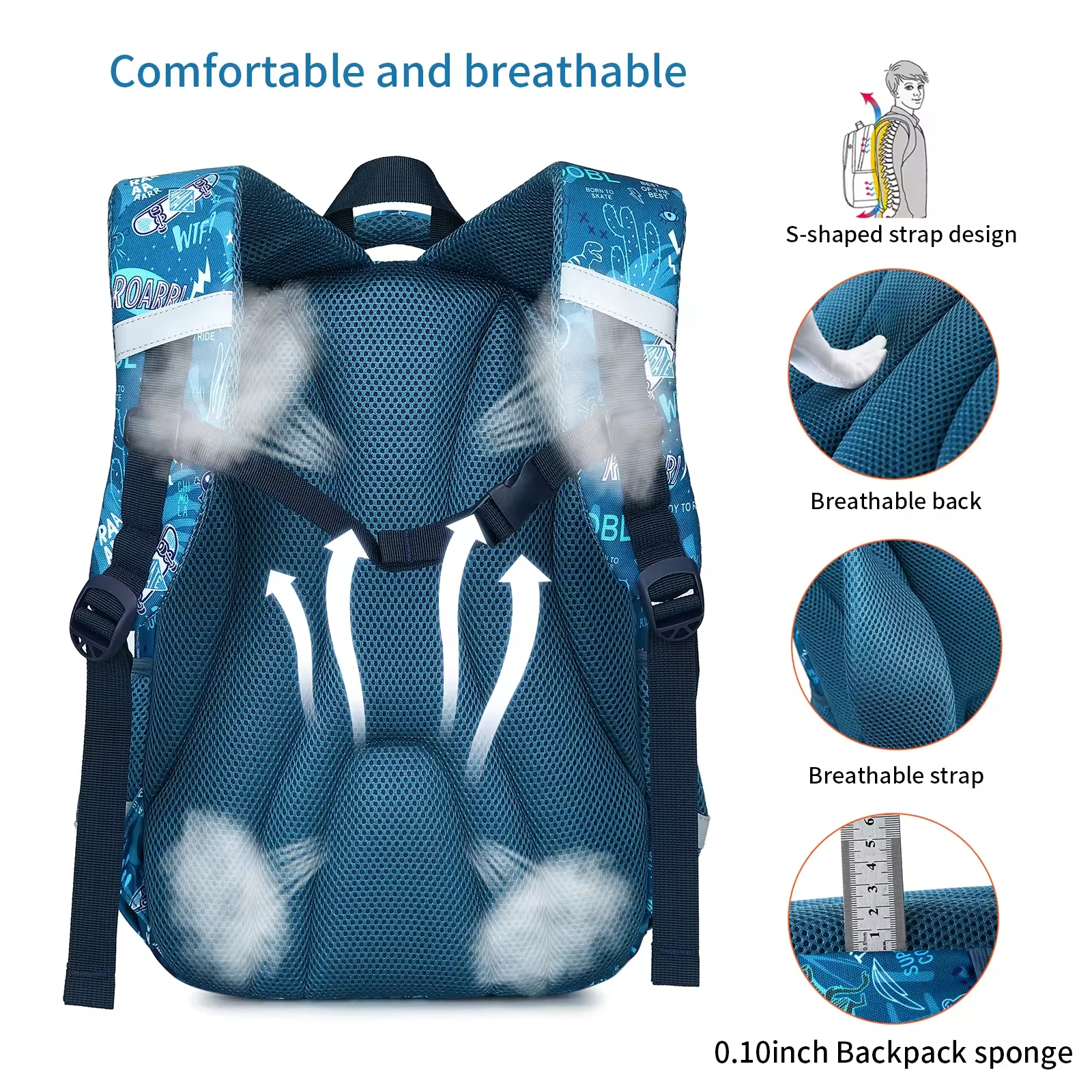 AOK Primary Students School Bag For Boys 7 To 10 Years Backpack Boys Spinal Protection Lightweight Weight Reduction Mochila