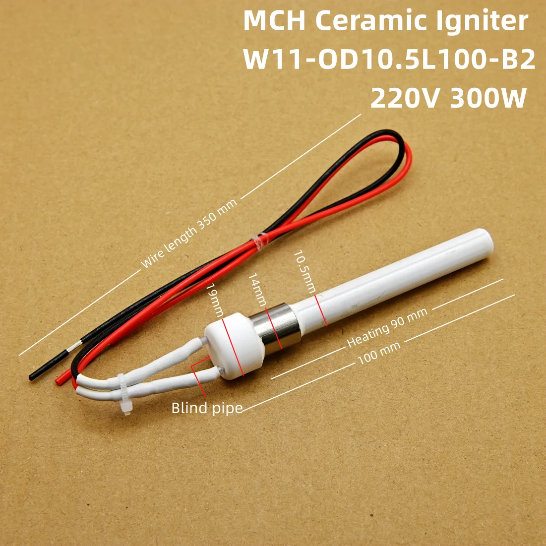 220V 300W Ceramic Igniter wood pellet oven Ignition rod, biofuel heater fast Ignition energy saving, high efficiency