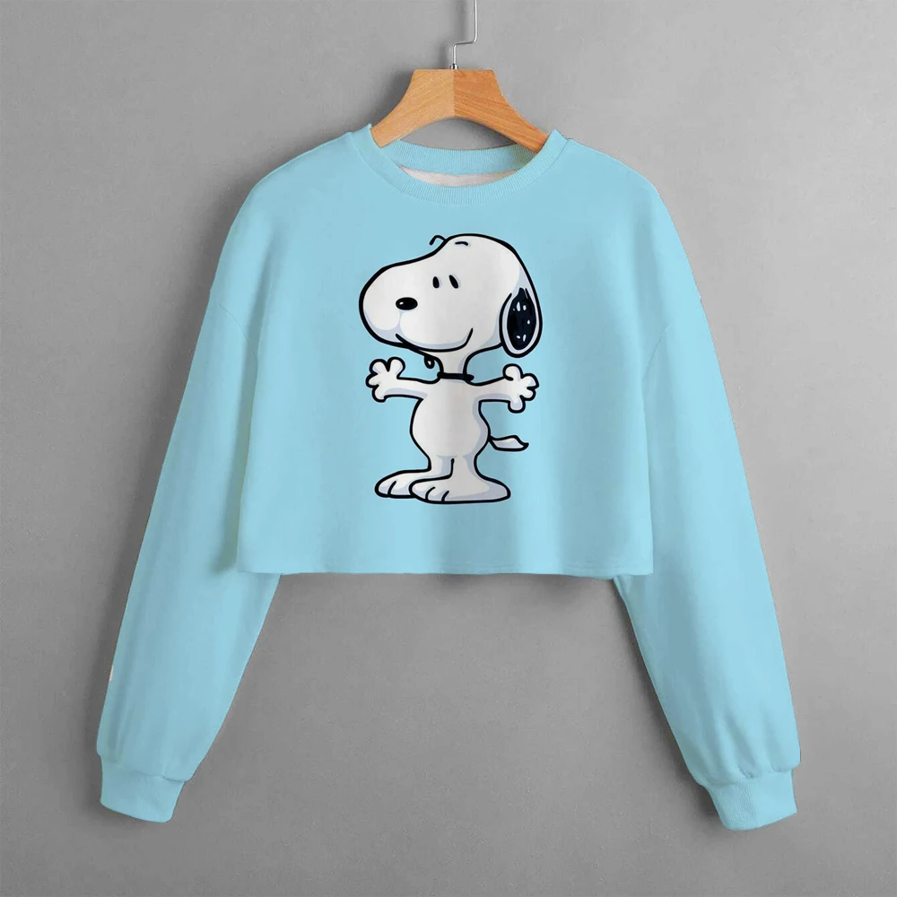 Snoopy White Cartoon Anime Children Pullover Tops 2024 New Fashion Boy Girl Kids Hoodies Spring Autumn Children\'s Sweatshirt