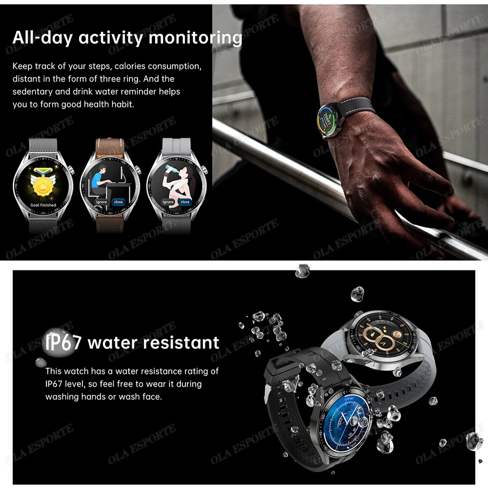 2025 New Smart Watch Men Watch 4 Pro 360*360 HD Screen Heart Rate Bluetooth Call Health Monitoring Sports Waterproof Smartwatch