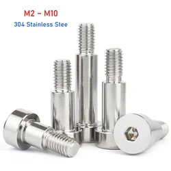 304 Stainless Steel Plug Socket Head Cap Screws Roller Bearing Profile Shoulder Bolts M2 M2.5 M3 M4 M5 M6 M8 M10