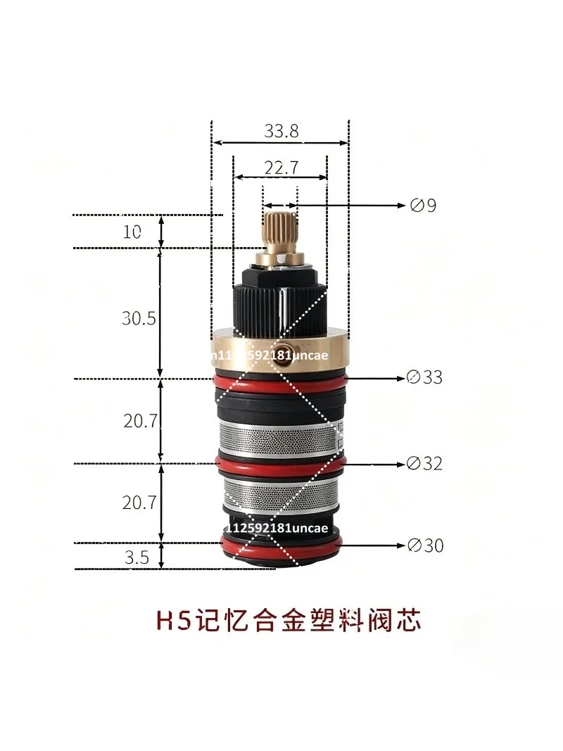 Thermostatic Shower Cartridge Brass Mixer Valve Core Replacement for Precise Temperature Control