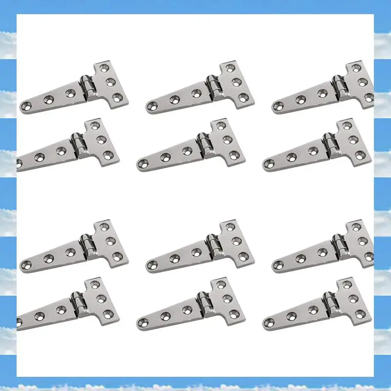 

A11I 12 PCS Heavy Duty T Hinge 316 Stainless Steel Marine Grade Casting Hinge Door Hatch Hinge Boat